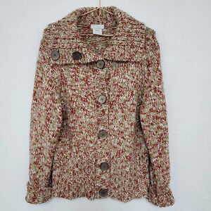 FDJ FRENCH DRESSING | Chunky Faux Wool Button Front Sweater XL